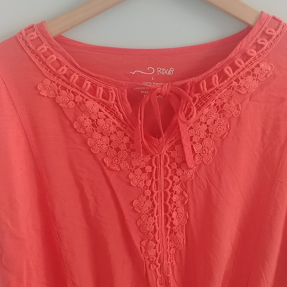 RXB Boho Pull String Embroidered Top - Picture 2 of 7